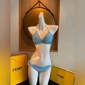 Fendi Light Blue Bikini Set